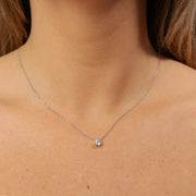 Pendentif diamant naturel rond 0.50 carat or blanc Ella